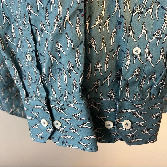 Bugatchi Mens Size Medium NWT Long Sleeve Shirt Dress Man Butterfly Print NWT